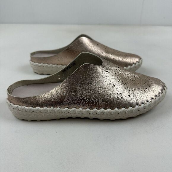 Bernie Mev New York TW168 Rose Gold Metallic Mule Slip On Size 38 (7.5-8) - Picture 8 of 11